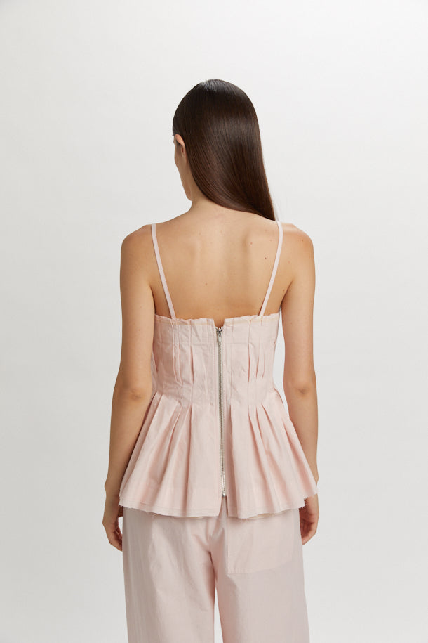 PHISIQUE DU ROLE Top Donna Guepiere Corsetto in Cotone Col. Rosa Petalo
