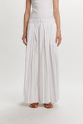 PHISIQUE DU ROLE - Gonna Lunga Scremata in Cotone Paracadute, Bianco