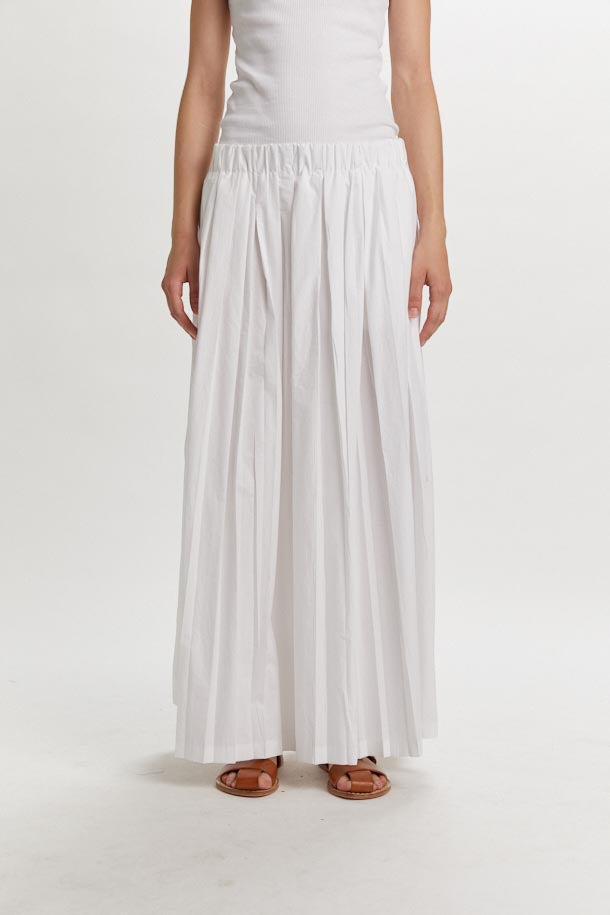 PHISIQUE DU ROLE - Gonna Lunga Scremata in Cotone Paracadute, Bianco