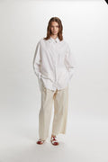 PHISIQUE DU ROLE - Camicia Over Donna in Cotone Bianco