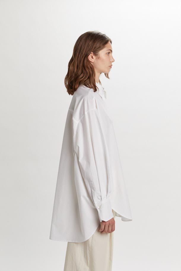 PHISIQUE DU ROLE - Camicia Over Donna in Cotone Bianco