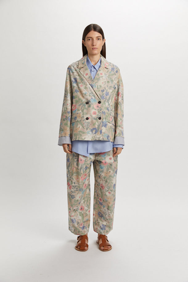 PHISIQUE DU ROLE - Giacca Doppiopetto Donna Jacquard Floreale in Cotone