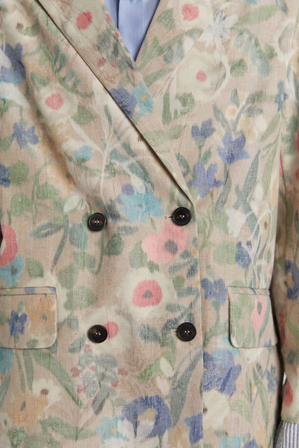 PHISIQUE DU ROLE - Giacca Doppiopetto Donna Jacquard Floreale in Cotone
