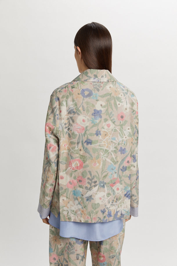 PHISIQUE DU ROLE - Giacca Doppiopetto Donna Jacquard Floreale in Cotone