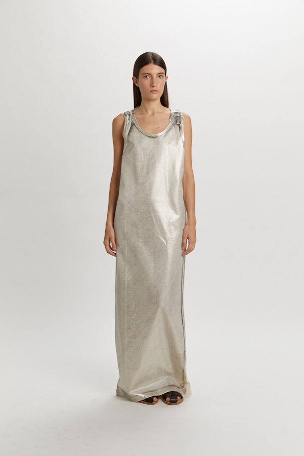 PHISIQUE DU ROLE - Abito Lungo Donna in Cotone Argento e Panna