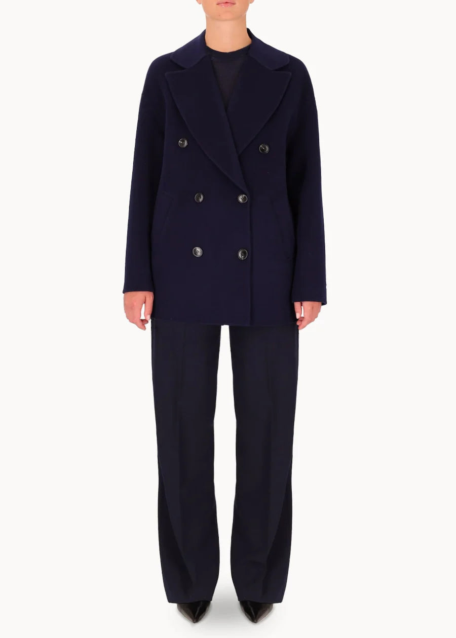 Cappotto Donna Doppiopetto in lana Col.: Blu Navy