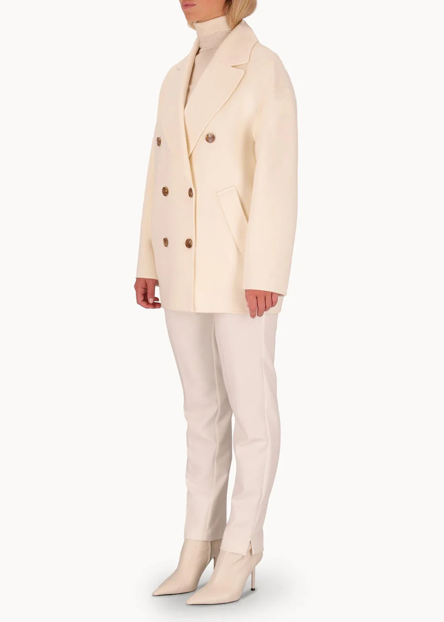 Cappotto Donna Doppiopetto in Lana -Col. Latte