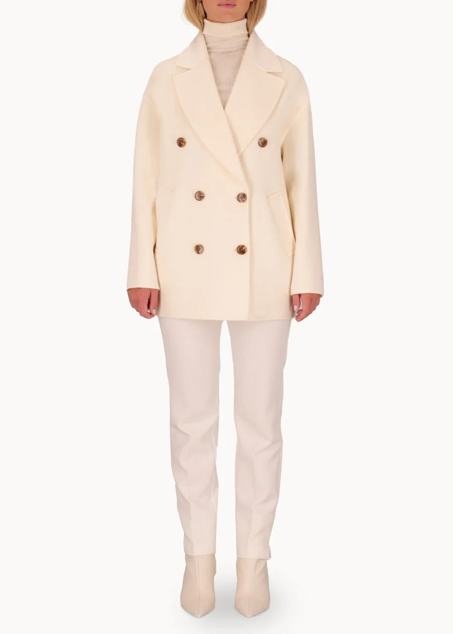 Cappotto Donna Doppiopetto in Lana -Col. Latte