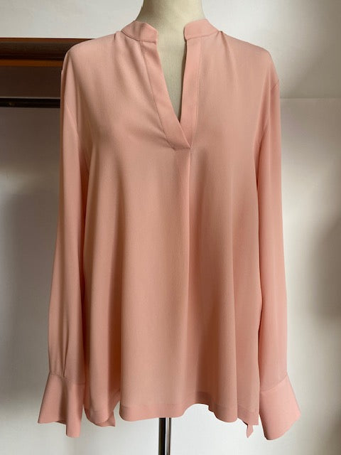 MALIPARMI - Camicia Caftano in Seta Rosa