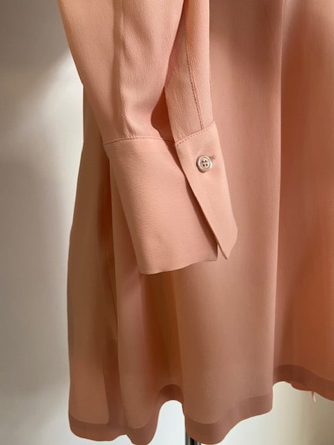 MALIPARMI - Camicia Caftano in Seta Rosa