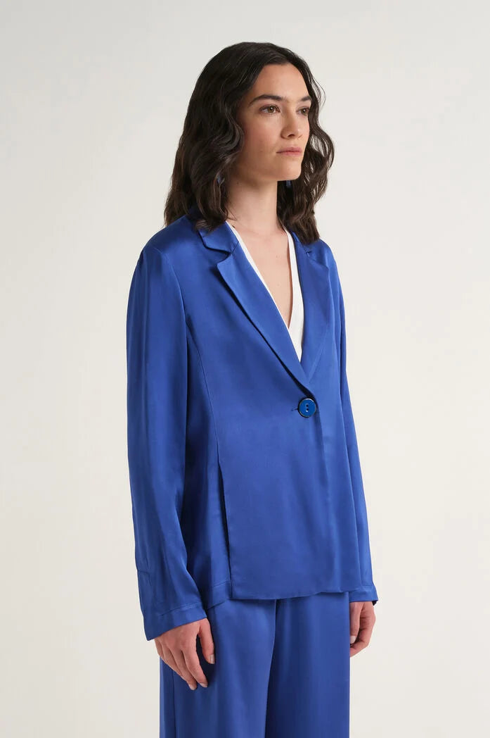 MALIPARMI - Giacca Donna Monopetto Blu Fiordaliso