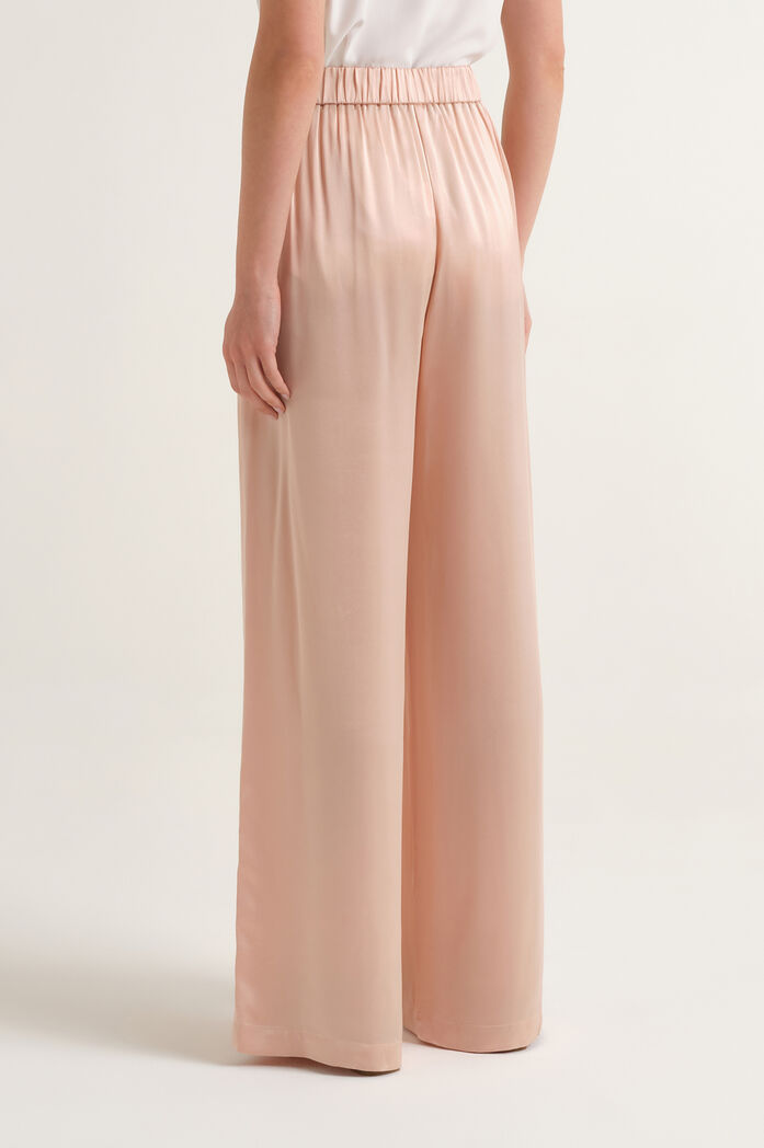 MALIPARMI - Pantalone Fluido Gamba Dritta Rosa