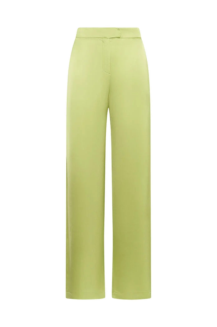 MALIPARMI - Pantalone Donna Fluido Gamba Dritta Verde