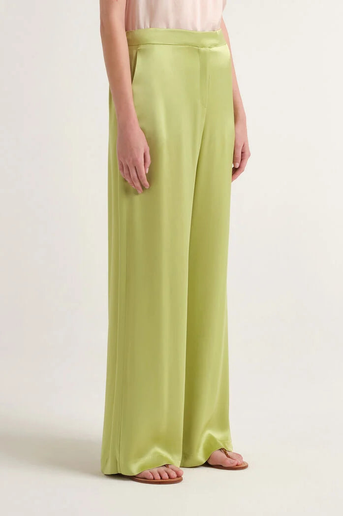MALIPARMI - Pantalone Donna Fluido Gamba Dritta Verde