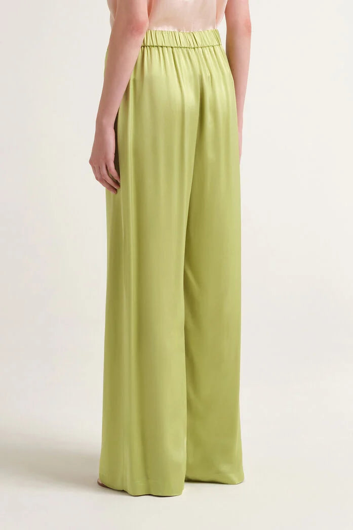 MALIPARMI - Pantalone Donna Fluido Gamba Dritta Verde