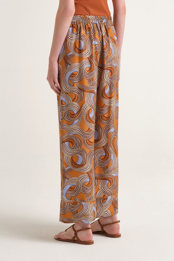 MALIPARMI - Pantalone Donna in Twill di Seta stampato