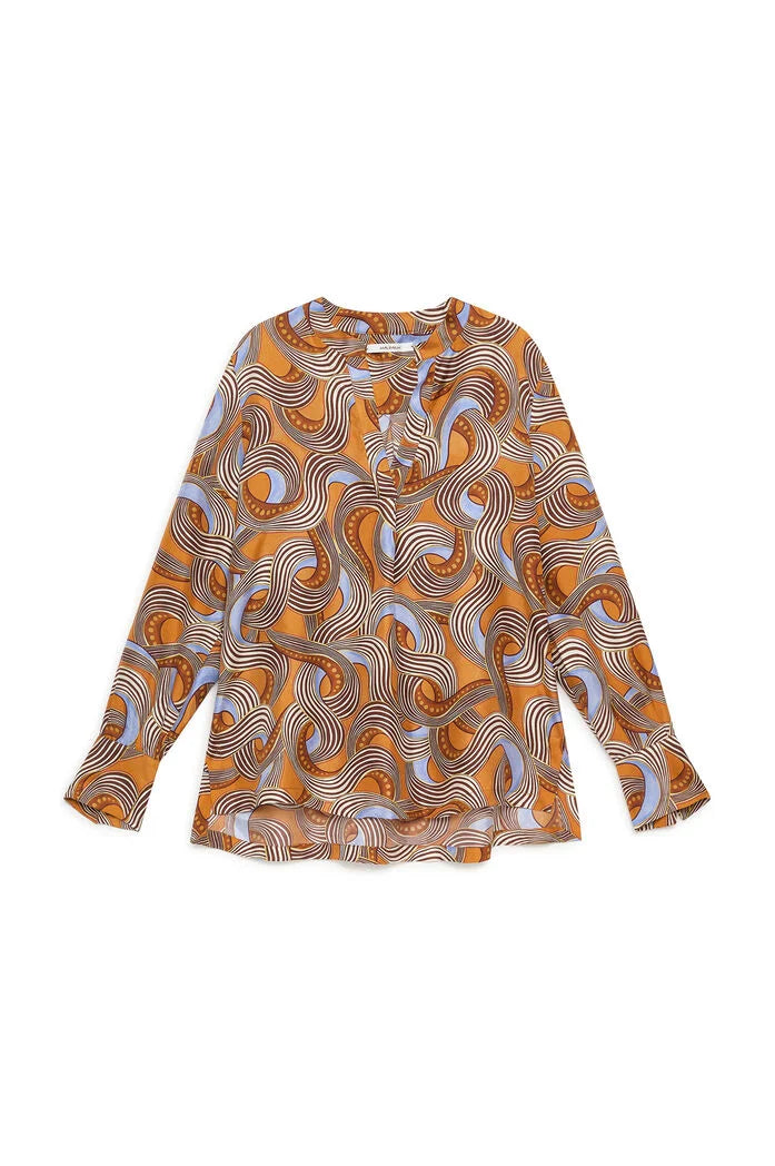 MALIPARMI - Camicia Caftano Donna in Twill di Seta stampato