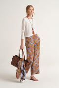 MALIPARMI - Pantalone Donna in Twill di Seta stampato