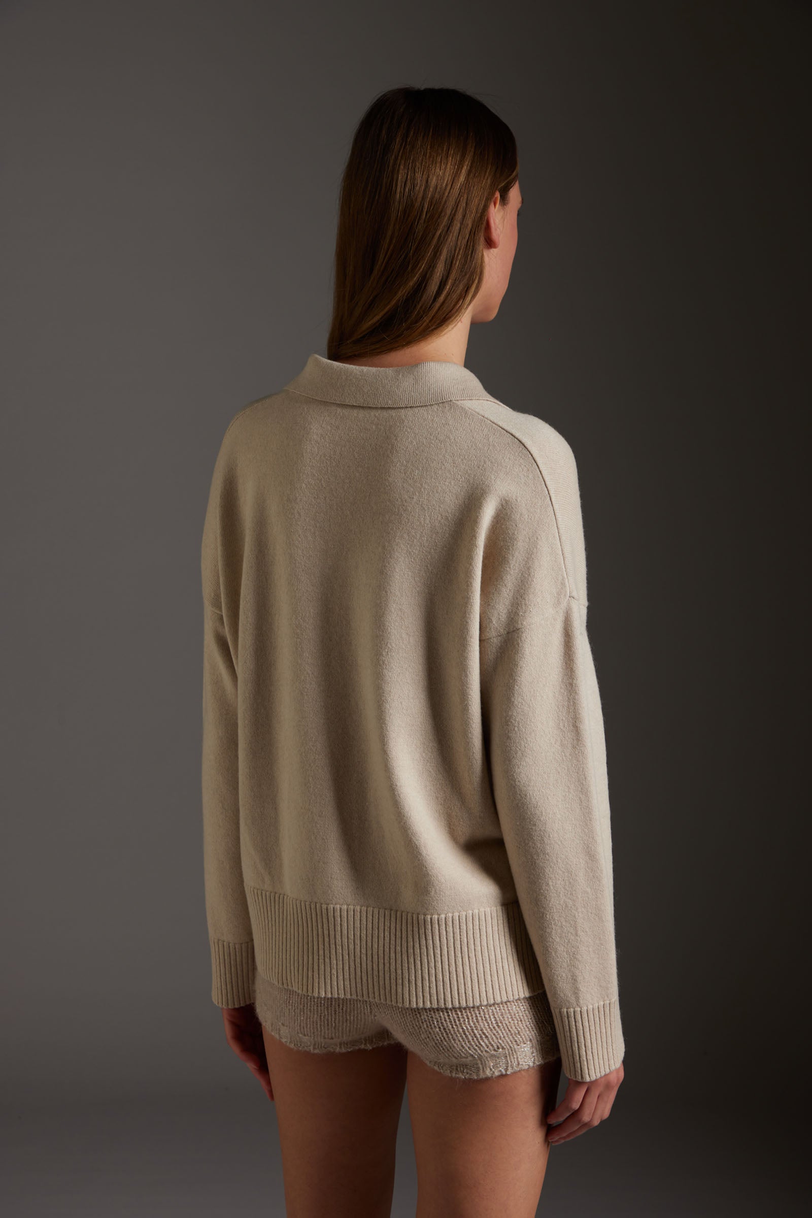 KANGRA Maglia Camicia con Bottoni Lana e Cashmere