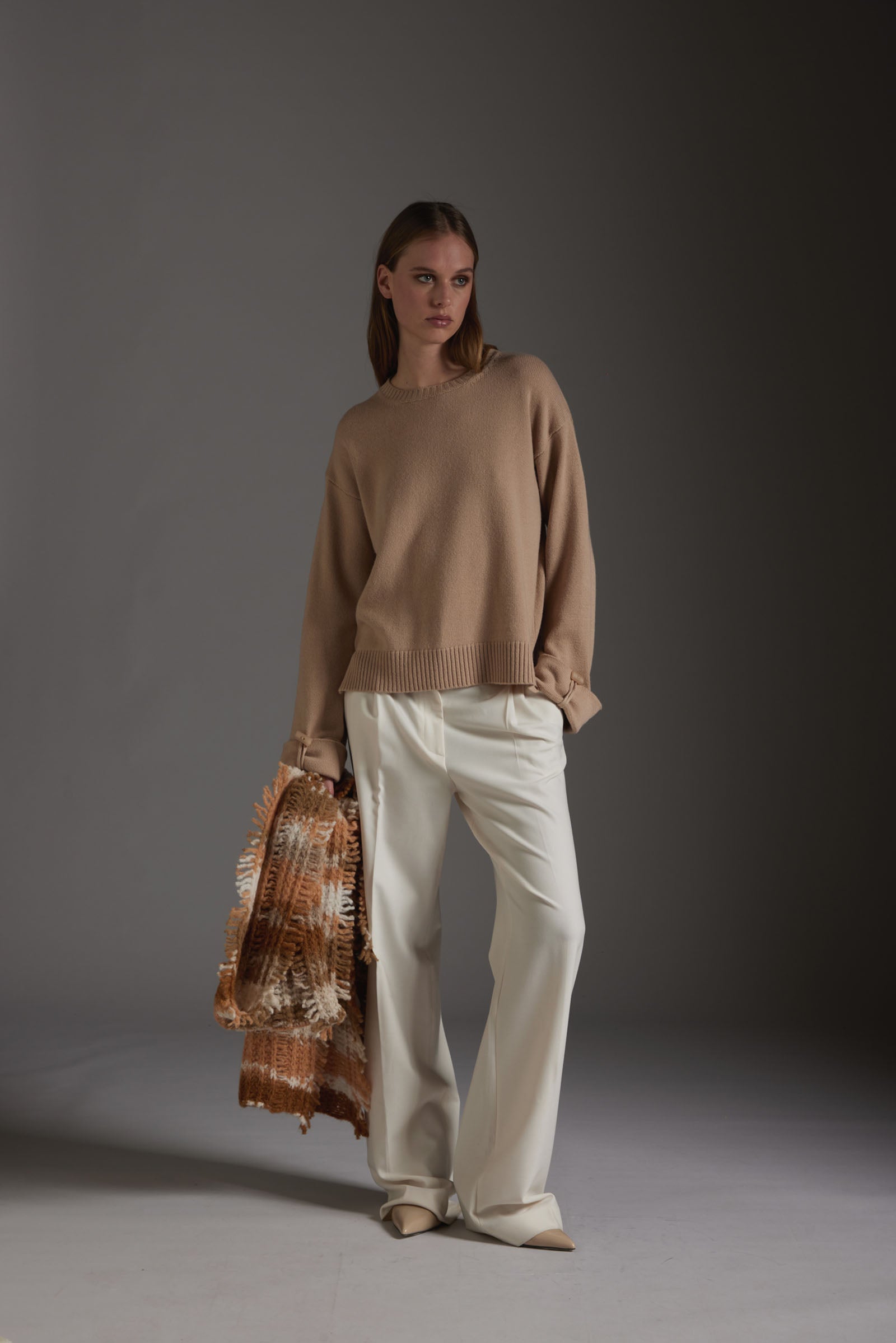 KANGRA Maglia Girocollo in Lana e Cashmere