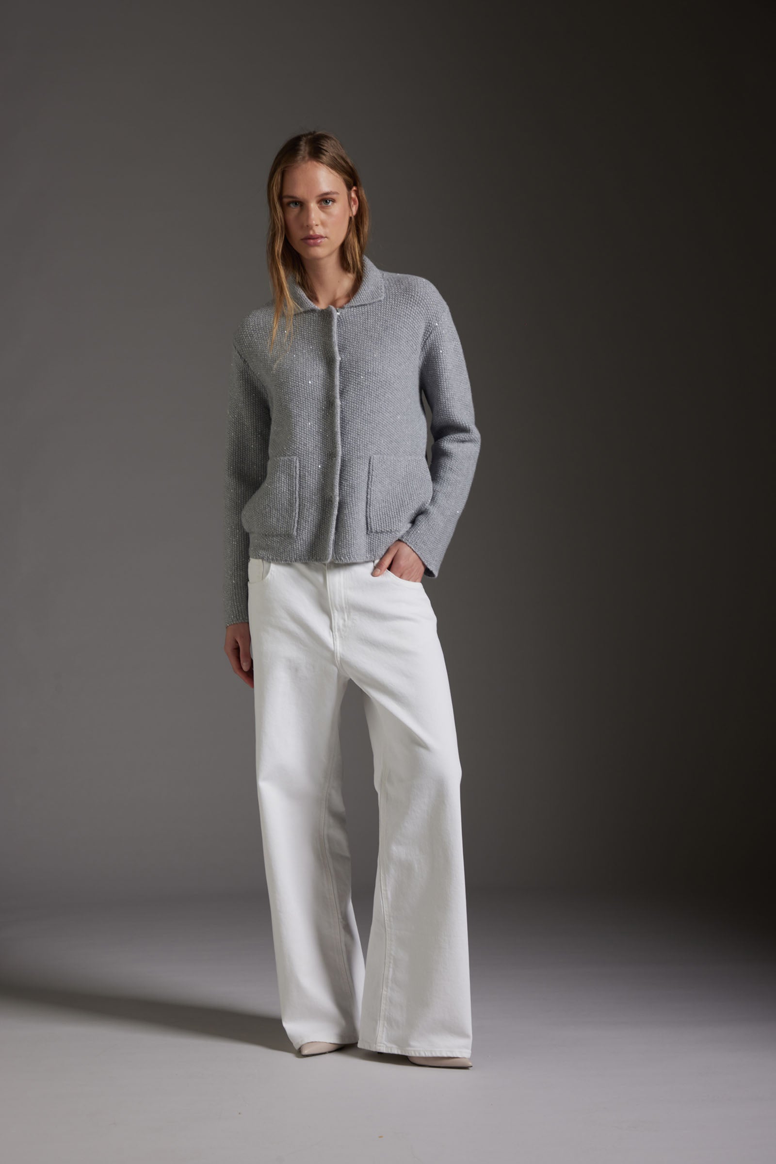 KANGRA Giacca Lana Con Micropaillet