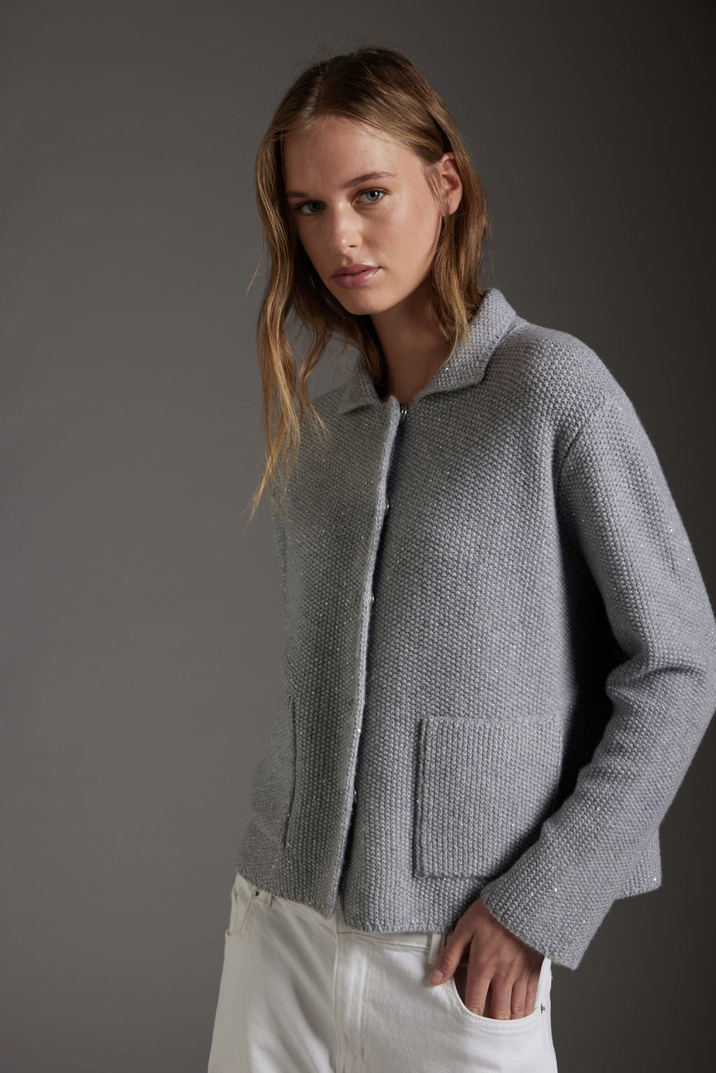 KANGRA Giacca Lana Con Micropaillet