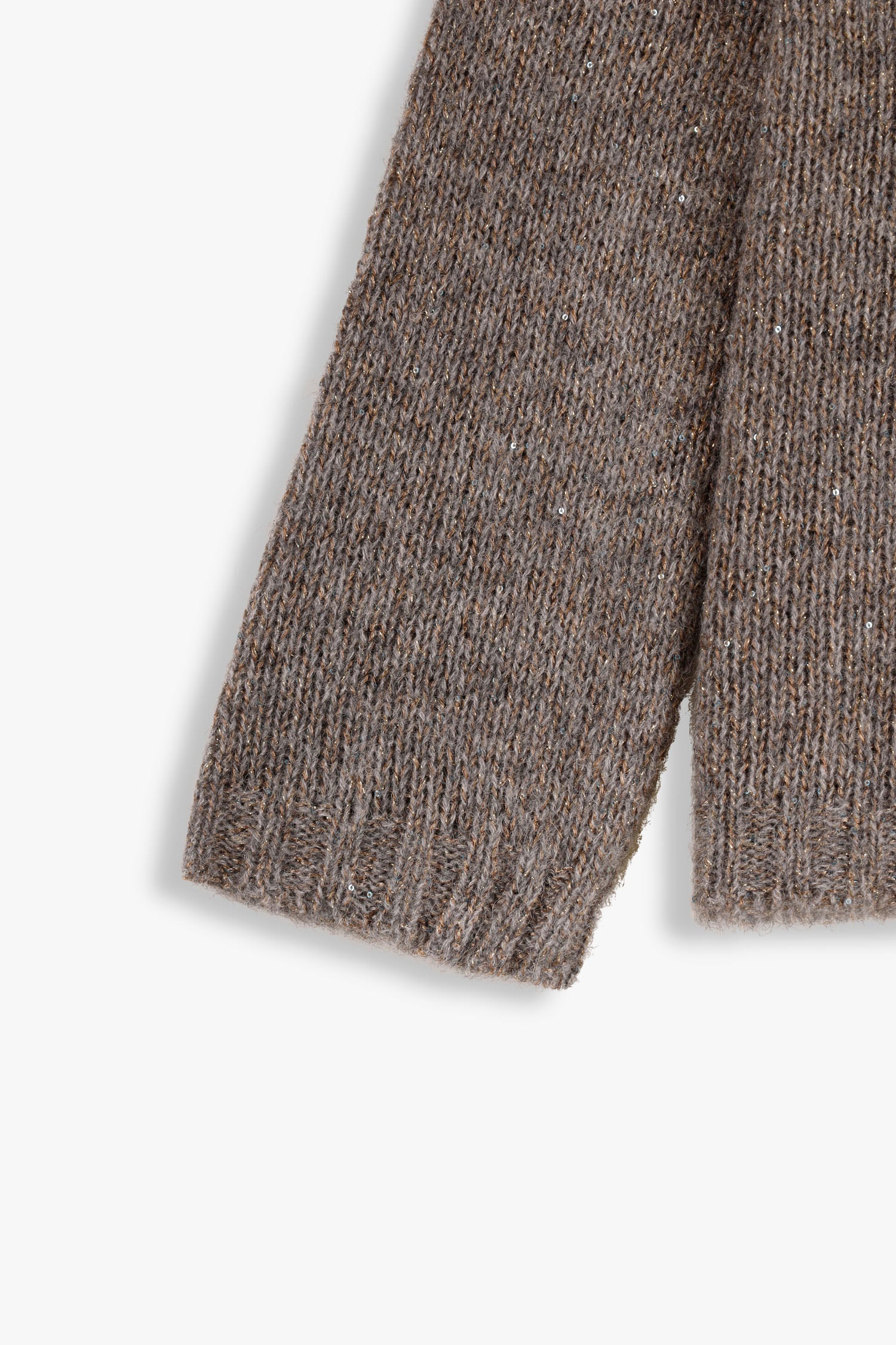 KANGRA Maglia Donna Scollo a V con Micropaillettes, Colore Grigio